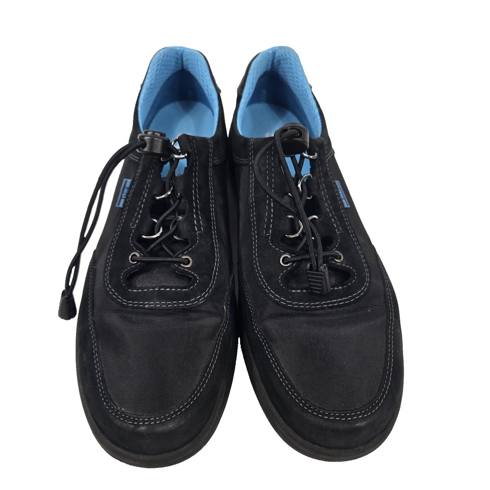 SAS Sporty Lux Womens 10 Black Blue Athletic Sneaker Shoes No Tie Laces
